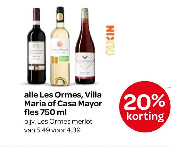 alle Les Ormes, Villa Maria of Casa Mayor fles 750 ml