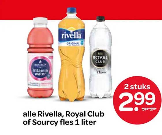 alle Rivella, Royal Club of Sourcy fles 1 liter