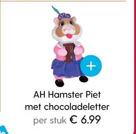 AH Hamster Piet met chocoladeletter