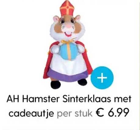 AH Hamster Sinterklaas met cadeautje