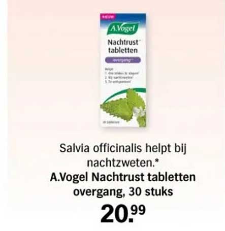 A.Vogel Nachtrust tabletten overgang, 30 stuks