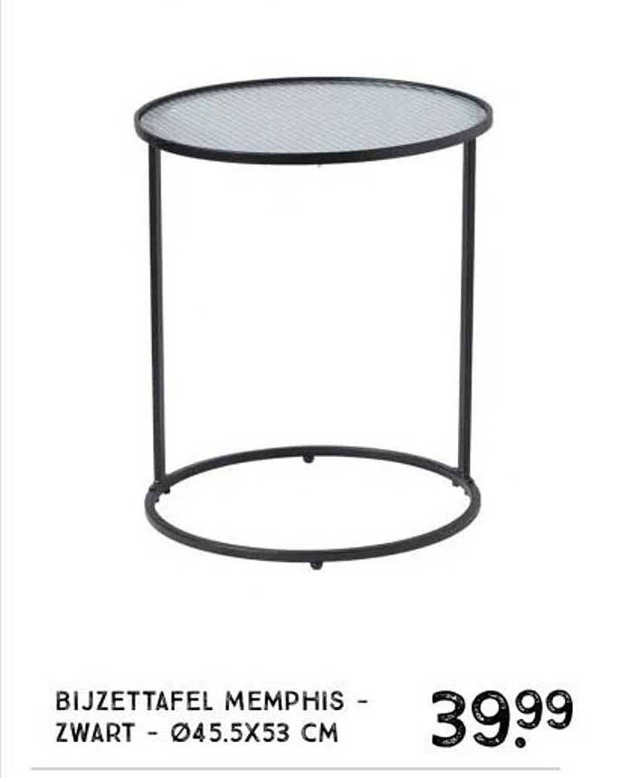 BIJZETTAFEL MEMPHIS - ZWART