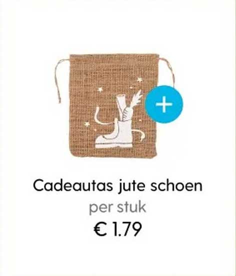 Cadeautas jute schoen