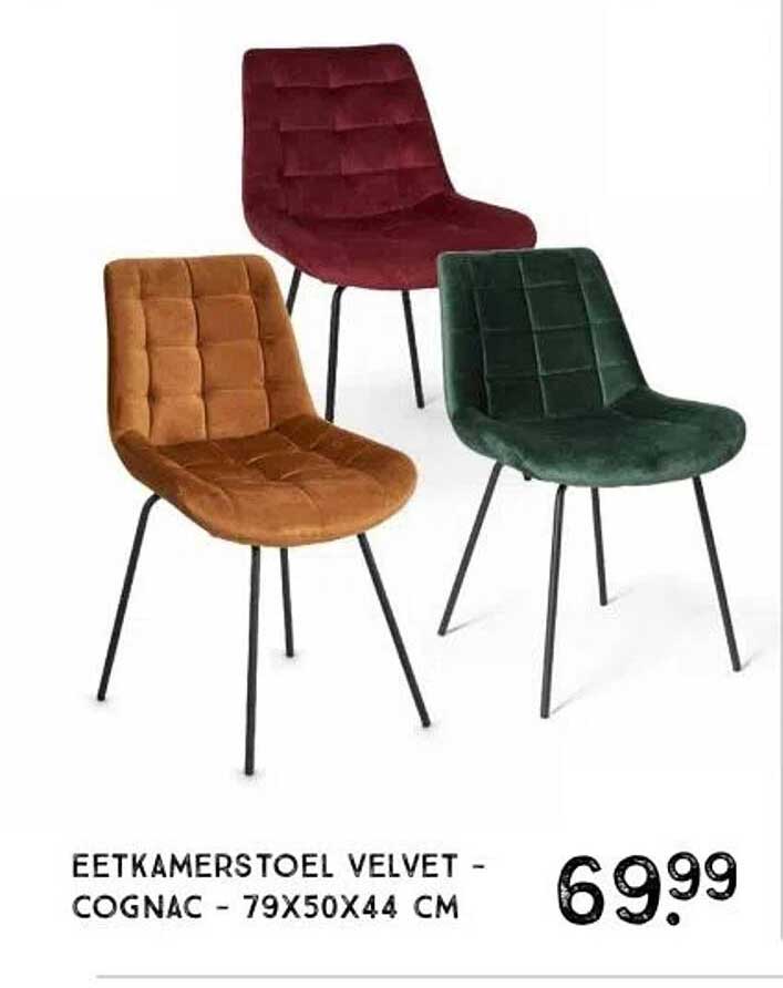 EETKAMERSTOEL VELVET - COGNAC