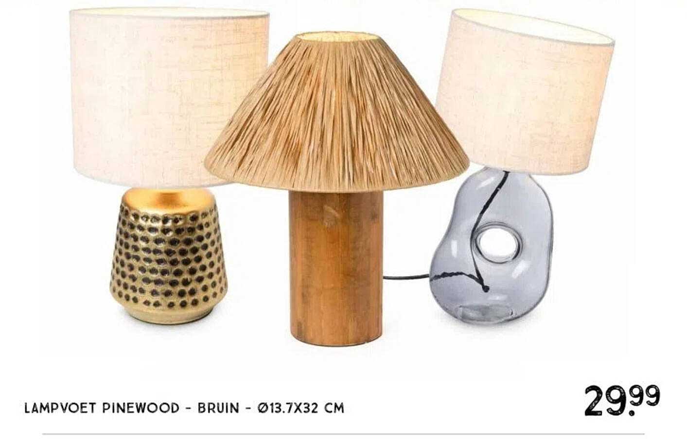 LAMPVOET PINEWOOD - BRUIN