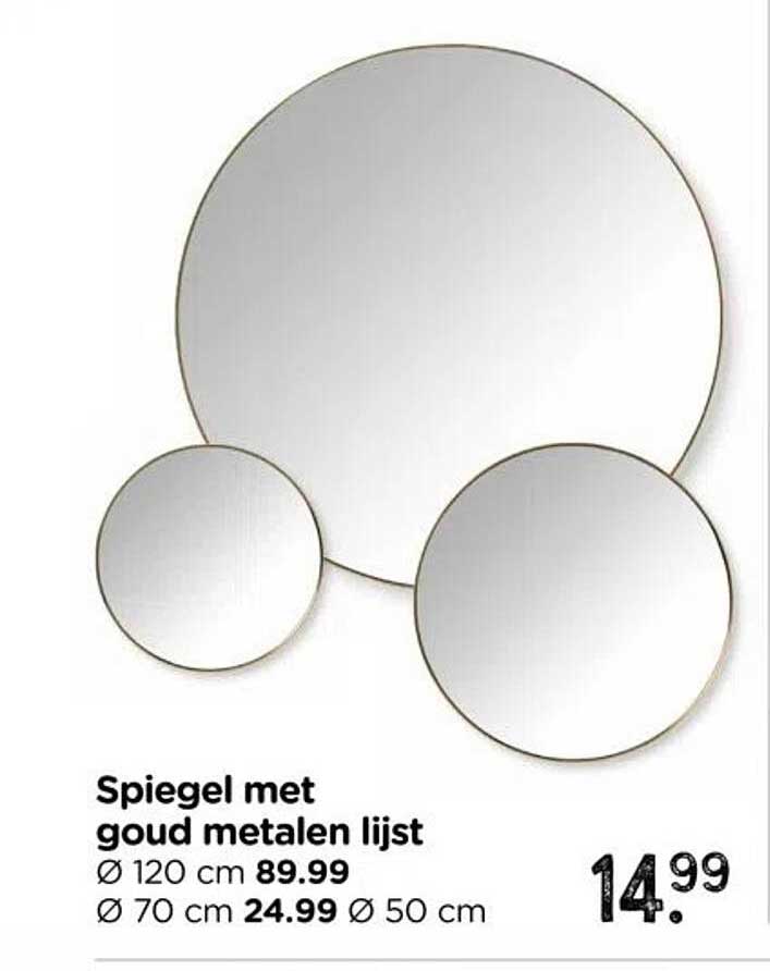 Spiegel met goud metalen lijst