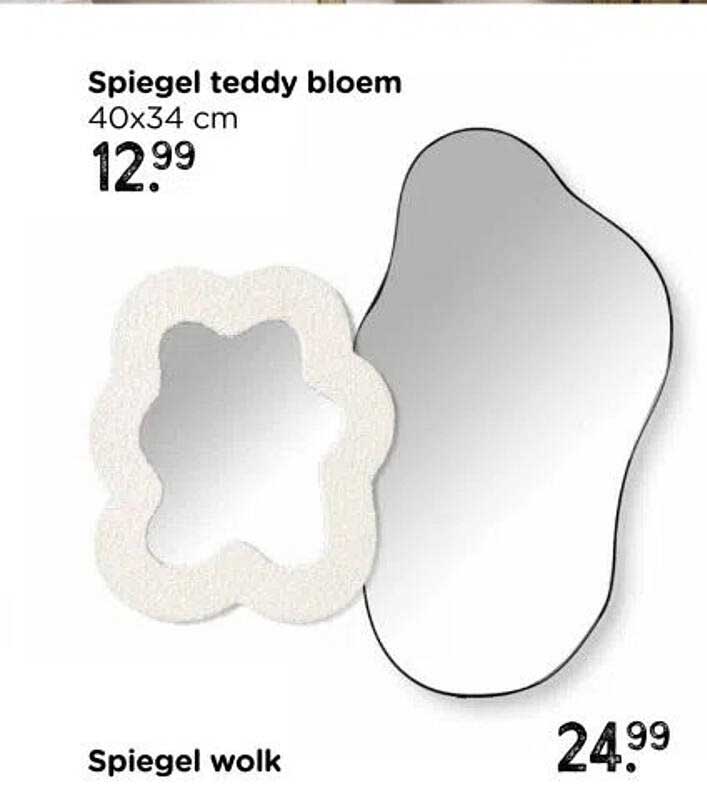 Spiegel teddy bloem  
Spiegel wolk