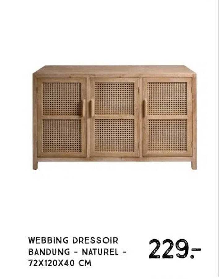 WEBBING DRESSOIR BANDUNG - NATUREL - 72X120X40 CM