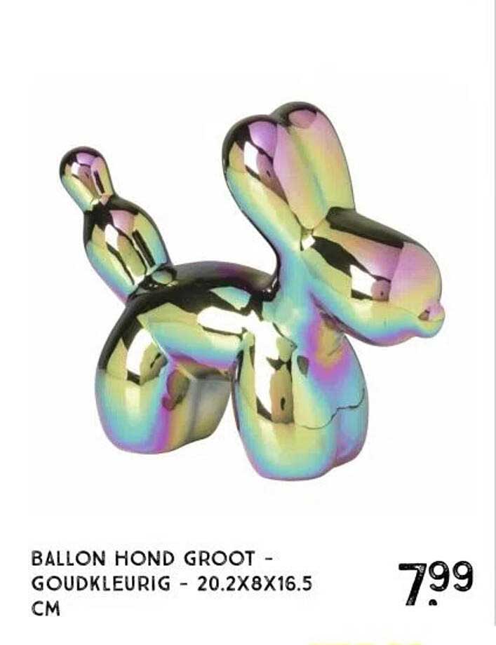 BALLON HOND GROOT - GOUDKLEURIG