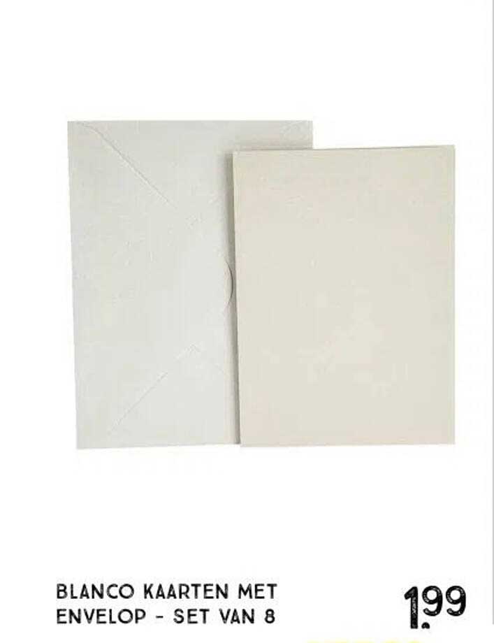 BLANCO KAARTEN MET ENVELOP - SET VAN 8