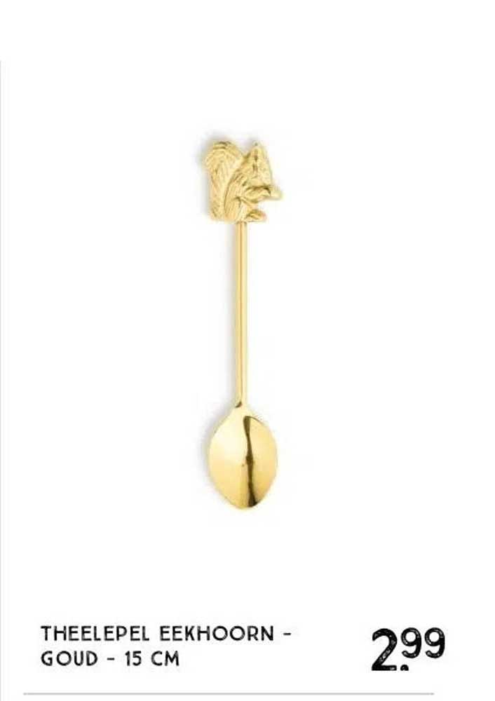 THEELEPEL EEKHOORN - GOUD - 15 CM