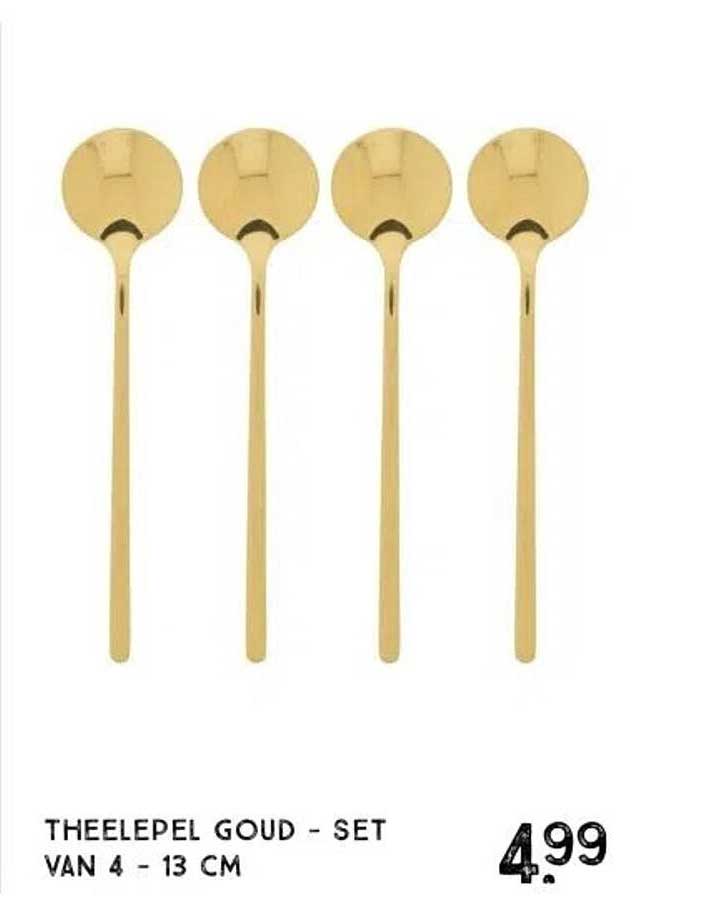 THEELEPEL GOUD - SET VAN 4 - 13 CM