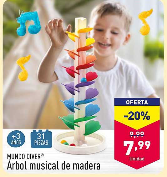 Árbol musical de madera