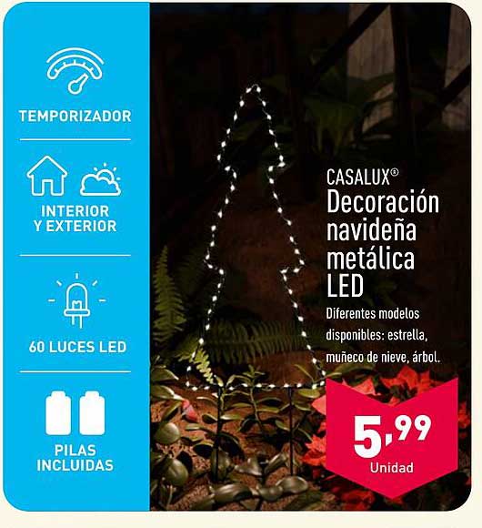 CASALUX® Decoración navideña metálica LED