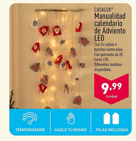 CASALUX® Manualidad calendario de Adviento LED