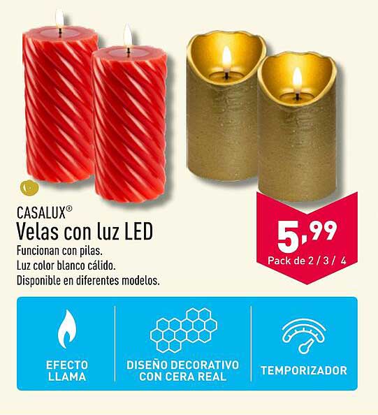 CASALUX® Velas con luz LED