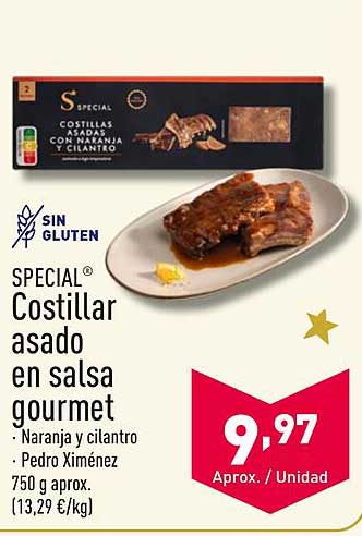 Costillar asado en salsa gourmet