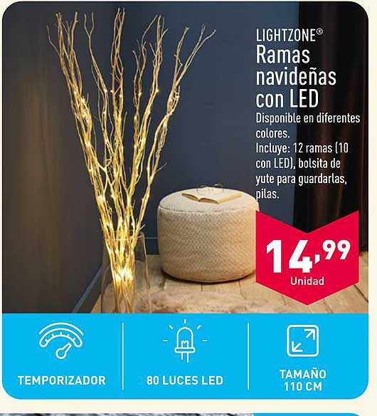 LIGHTZONE® Ramas navideñas con LED