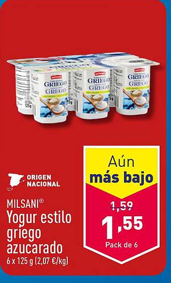 MILSANi® Yogur estilo griego azucarado