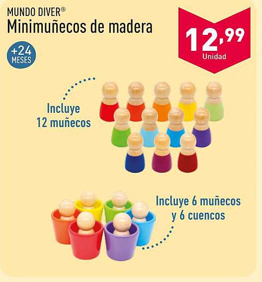 Mundo Diver® Minim muñecos de madera