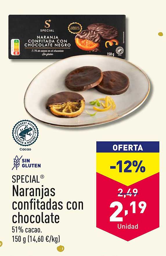 Naranjas confitadas con chocolate