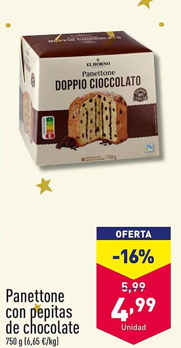 Panettone con pepitas de chocolate