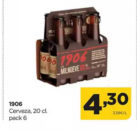 1906 Cervezas, 20 cl. pack 6