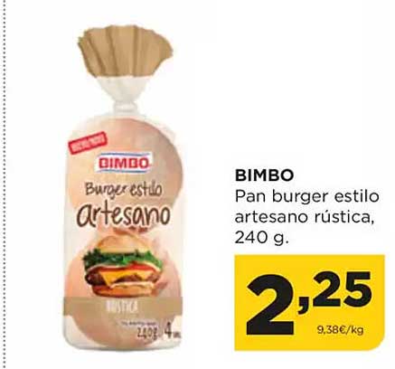 BIMBO  
Pan burger estilo artesano rústica