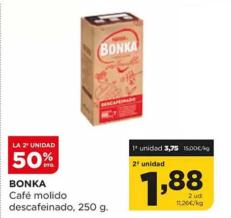 BONKA Café molido descafeinado