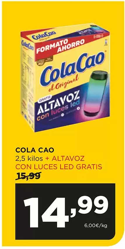 COLA CAO 2,5 kilos + ALTAVOZ CON LUCES LED GRATIS