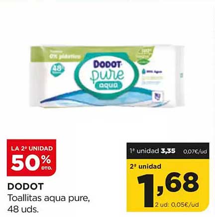 DODOT Toallitas aqua pure, 48 uds.