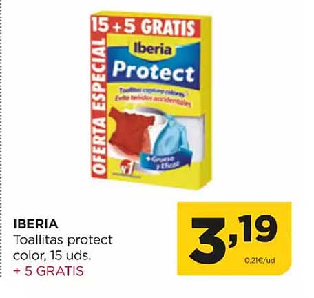 Iberia Toallitas protect color, 15 uds.