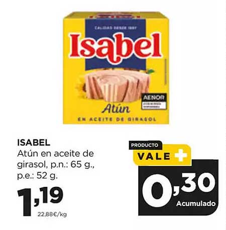 ISABEL Atún en aceite de girasol