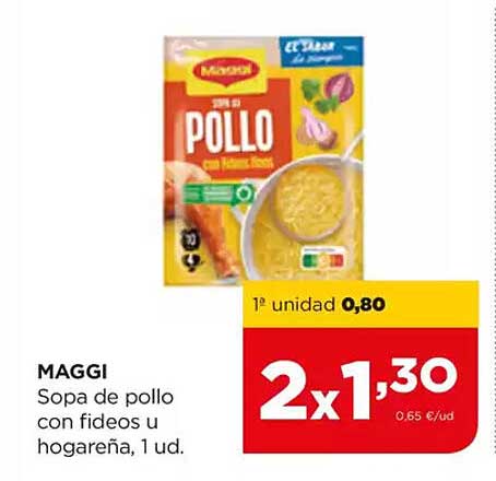 MAGGI Sopa de pollo con fideos u hogareña, 1 ud.