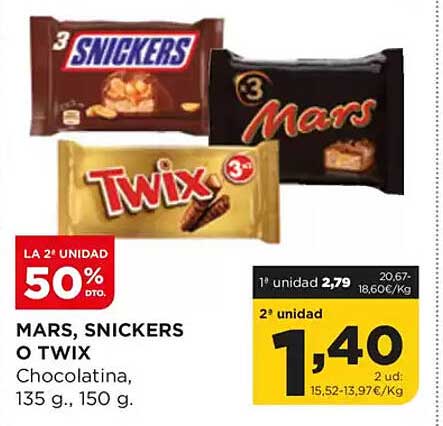 MARS, SNICKERS O TWIX