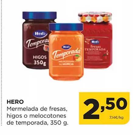 Mermelada de fresas, higos o melocotones de temporada