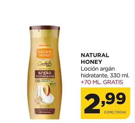 NATURAL HONEY Loción argán hidratante