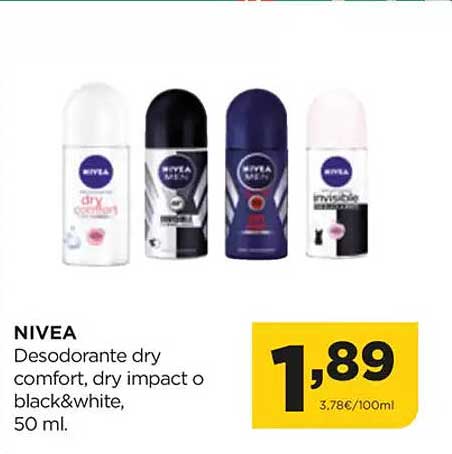 NIVEA Desodorante dry comfort, dry impact o black&white