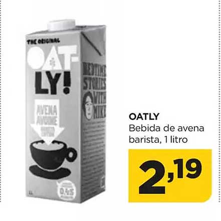 OATLY Bebida de avena barista, 1 litro