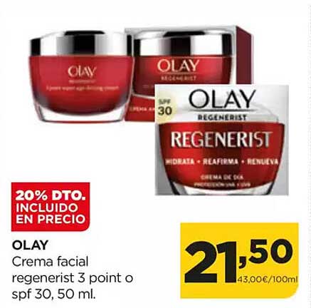 OLAY Crema facial regenerist 3 point o spf 30, 50 ml.