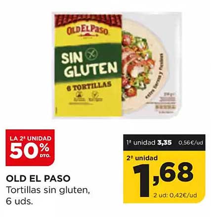 OLD EL PASO  
Tortillas sin gluten, 6 uds.