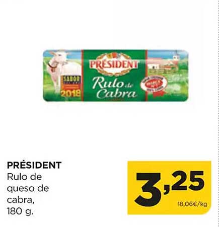 PRÉSIDENT Rulo de queso de cabra