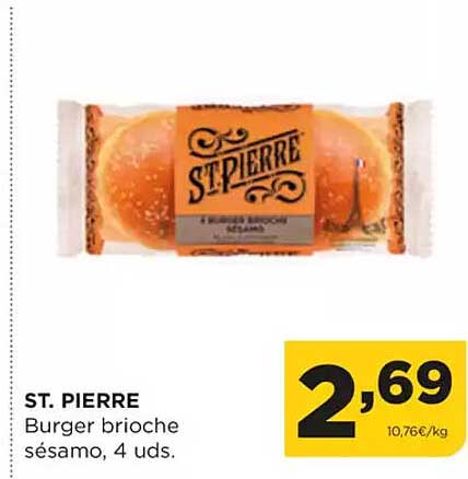 ST. PIERRE  
Burger brioche sésamo, 4 uds.