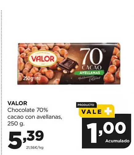 Valor Chocolate 70% cacao con avellanas