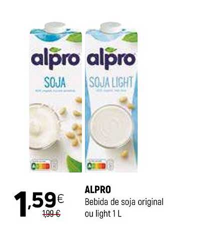 ALPRO  
Bebida de soja original ou light 1 L