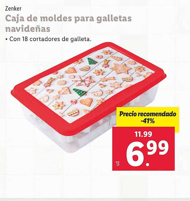 Caja de moldes para galletas navideñas