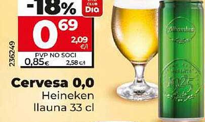 Cerveza 0,0 Heineken Ilauna 33 cl