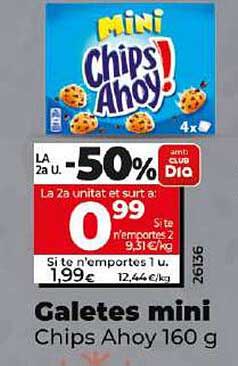 Galetes mini Chips Ahoy 160 g