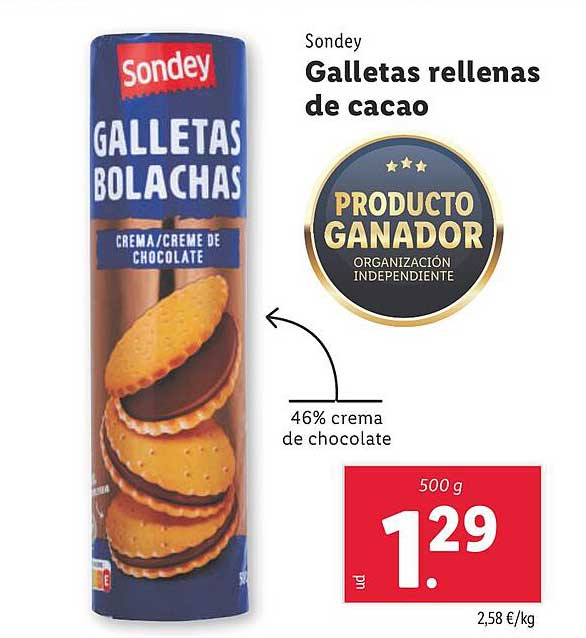 Galletas rellenas de cacao