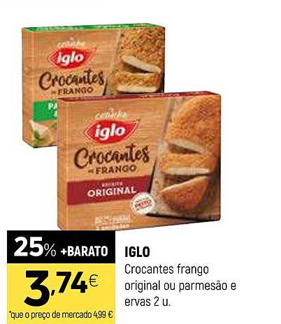 IGLO Crocantes frango original ou parmesão e ervas 2 u.